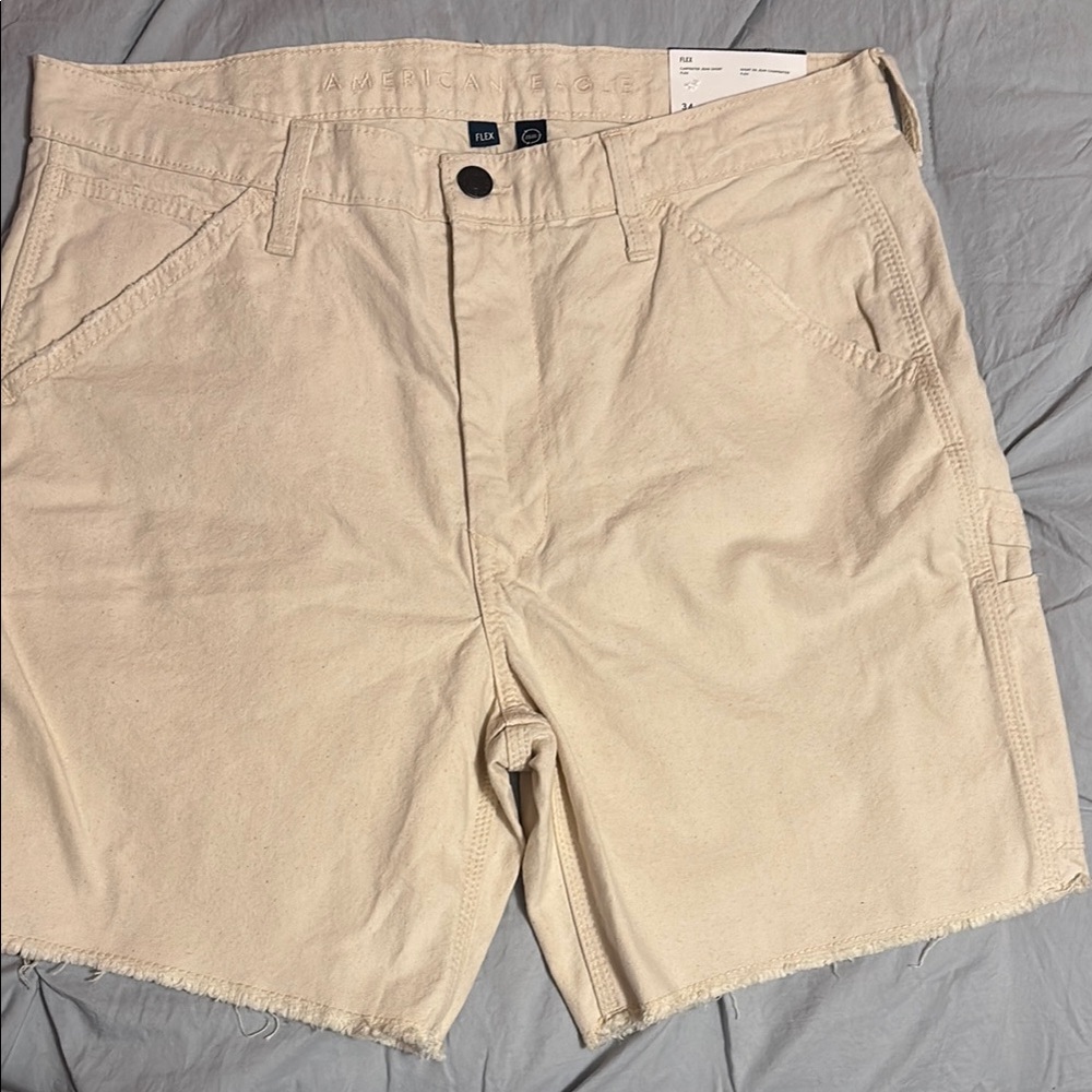 American Eagle Outfitters Cream Cargo Shorts with Classic Style